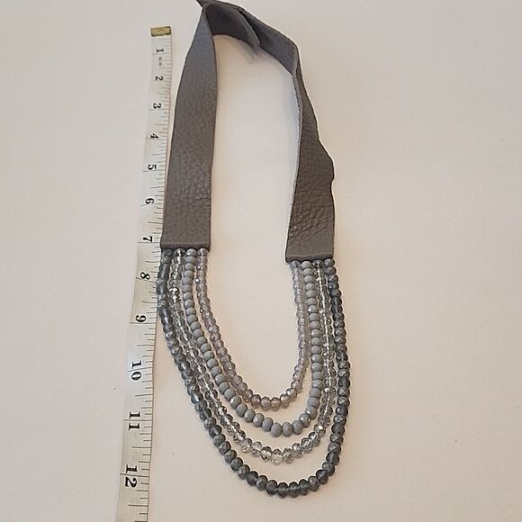 Faux Leather Bead Multilayer Necklace - Picture 5 of 5